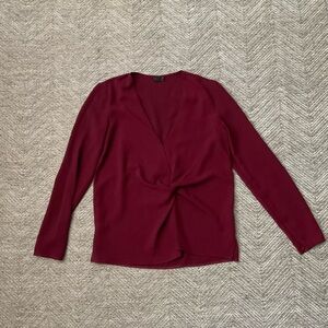 TOPSHOP WINE TWIST BLOUSE SIZE 2